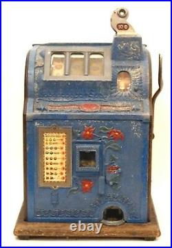 Antique 10 Cent Mills Owl Coin Operated Slot Machine