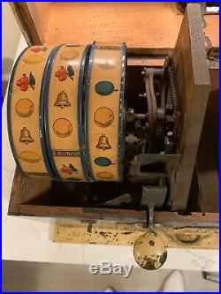 Antique 1910's Sheffler Bros 5c Trade Stimulator Bell Fruit Gum WORKS Needs Work