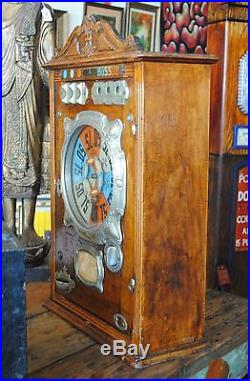 Antique 1911 French Coin Operated ROULETTE BUSSOZ Coin Op Gambling Slot Machine