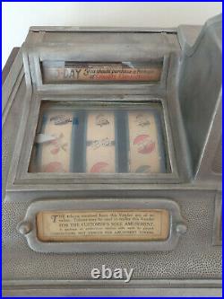 Antique 1920's Jennings token trade stimulator Confection slot machine jackpot