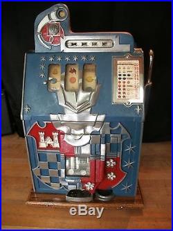 Antique 1930's MILLS CASTLE FRONT 10 CENT SLOT MACHINE Beautiful and Works