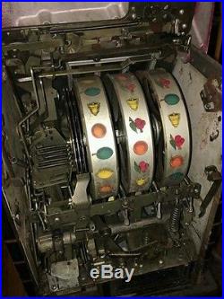 Antique 1930's Mills Jewel Bell Hi-Top 5 Cent Slot Machine
