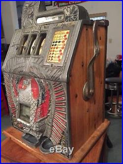 Antique 1930's Mills War Eagle 10cent Slot Machine Jackpot Payout Original