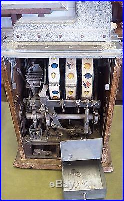 Antique 1930's Mills War Eagle 5 ct Nickel Slot Machine Jackpot Payout Original