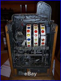 Antique 1930's Mills War Eagle 5c Nickel Slot Machine Jackpot Payout Original