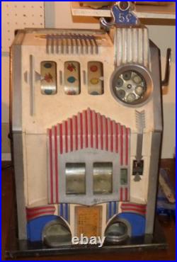 Antique 1930's Pace Manufacturing Co. Kitty 5 Cent Slot Machine