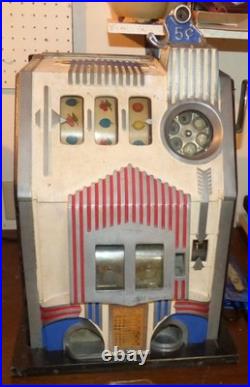 Antique 1930's Pace Manufacturing Co. Kitty 5 Cent Slot Machine