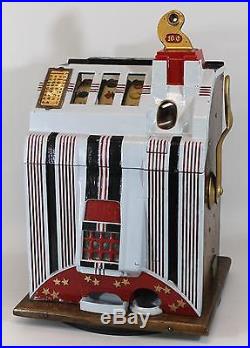 Antique 1930s MILLS Skyscraper 10cent Slot Machine, Works & Pays Out, NR