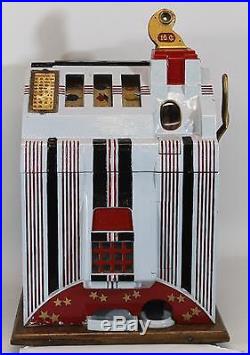Antique 1930s MILLS Skyscraper 10cent Slot Machine, Works & Pays Out, NR