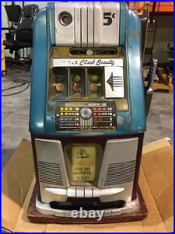 Antique 1930s Mills Black Beauty 5 Cent High Top Vintage Slot Machine Works