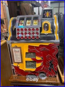 Antique 1931 Mills 5 Cent Novelty Co Wolfs Head Gooseneck Slot Machine