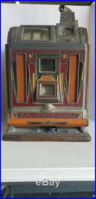 Antique 1932 Jennings 5 Cent Nickel Slot Machine All Original Fok Front Vendor