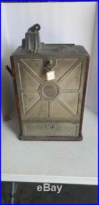 Antique 1932 Jennings 5 Cent Nickel Slot Machine All Original Fok Front Vendor