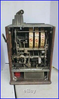 Antique 1932 Jennings 5 Cent Nickel Slot Machine All Original Fok Front Vendor