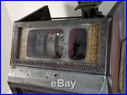 Antique 1935 Watling Blue Seal Confections 25 Cent Slot Machine Twin Jackpot
