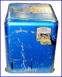 Antique 1938 1940 Mills 5 Cent Vest Pocket Slot Machine, Royal Blue