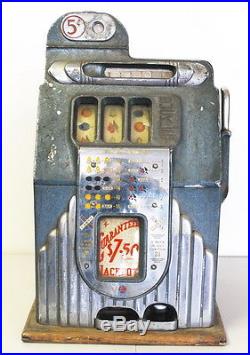 Antique 1940's Buckley 5 Cent Criss Cross Slot Machine- Recently Serviced