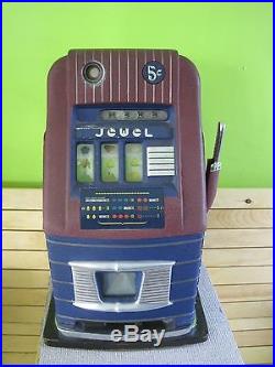 Antique 1940's Mills Jewel 5 Five Cent Slot Machine
