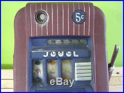 Antique 1940's Mills Jewel 5 Five Cent Slot Machine
