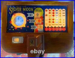 Antique 1941 Jennings & Company 5 Cent Silver Moon Console Slot Machine