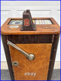 Antique 1941 O. D. Jennings Silver Moon 5 Cent Console Slot Machine Restoration
