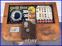 Antique 1941 O. D. Jennings Silver Moon 5 Cent Console Slot Machine Restoration