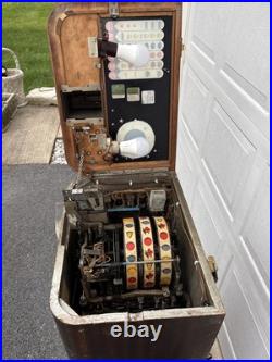 Antique 1941 O. D. Jennings Silver Moon 5 Cent Console Slot Machine Restoration
