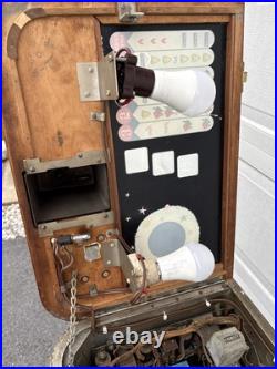 Antique 1941 O. D. Jennings Silver Moon 5 Cent Console Slot Machine Restoration