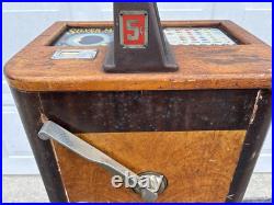 Antique 1941 O. D. Jennings Silver Moon 5 Cent Console Slot Machine Restoration