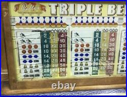 Antique 1946 Balley Slot Machine Triple Bell #1298 Floor Model Deco Retro Spins
