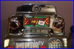 Antique 1946 JENNINGS STANDARD CHIEF 5c Nickel Slot Machine NICE/WORKS