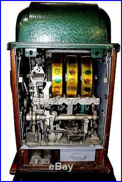 Antique 1947 Mills Token Bell 25 Cent Slot Machine, Restored