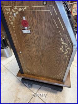 Antique 25ct Mills Slot Machine Castle Restored Gold Leaf Sided Double Jackpot