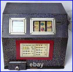 Antique 5 Cent Cigarette Slot Machine Royal Flush Trade Stimulator Groetchen
