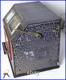 Antique 5 Cent Cigarette Slot Machine Royal Flush Trade Stimulator Groetchen