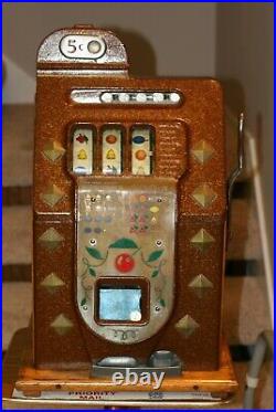 Antique 5 Cent Mills Diamond Front Slot Machine