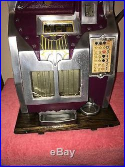 Antique 5 Cent Mills QT Slot Machine Coin Op Jackpot Very Nice