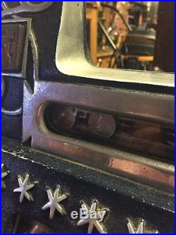 Antique 5¢ MILLS Novelty Blue Castle Front Coin Op Slot Machine Excellent