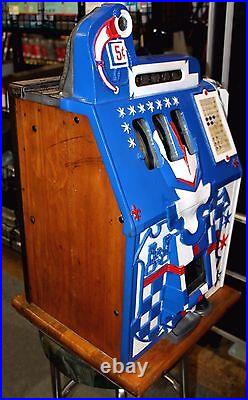 Antique 5¢ MILLS Novelty Co. Castle Front Coin Op Slot Machine, circa 1930