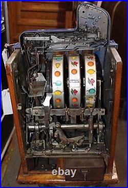 Antique 5¢ MILLS Novelty Co. Castle Front Coin Op Slot Machine, circa 1930