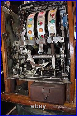 Antique 5¢ MILLS Novelty Co. Castle Front Coin Op Slot Machine, circa 1930