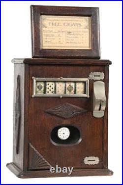 Antique 5¢ Mills Novelty Upright Perfection Cardtrade Stimulator