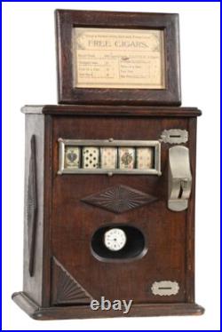 Antique 5¢ Mills Novelty Upright Perfection Cardtrade Stimulator