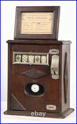 Antique 5¢ Mills Novelty Upright Perfection Cardtrade Stimulator