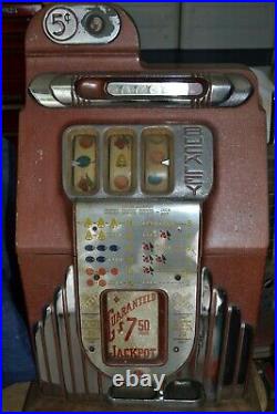 Antique Buckley Slot Machine 5 Cent Nice Working Original Local Pick-up In N. J