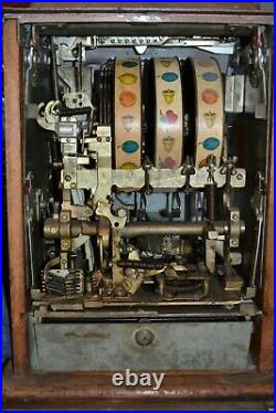 Antique Buckley Slot Machine 5 Cent Nice Working Original Local Pick-up In N. J