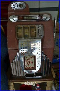 Antique Buckley Slot Machine 5 Cent Nice Working Original Local Pick-up In N. J