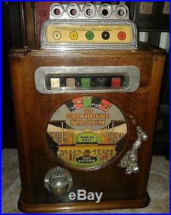 Antique Caille Ben Hur style Dog Race Penny Slot Machine