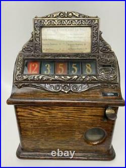 Antique Caille Good Luck Cigar Casino 5Wheel Penny Slot Machine Trade Stimulator