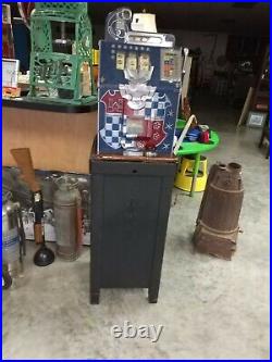 Antique Coin operated mills 1930's 25 cent castle slot machine & original stand
